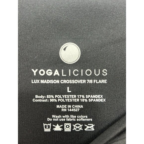 Yogalicious Lux Madison Crossover Pants Leggings Black Large 29” Inseam - Picture 5 of 5